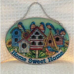 Amia Glass Home Sweet Home Oval Sun-catcher